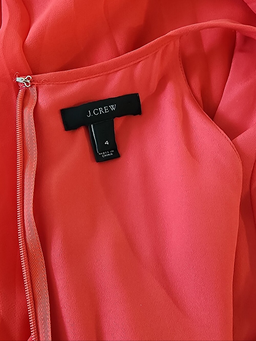 J. Crew Red Pleated Chiffon Dress - Picture 8 of 16